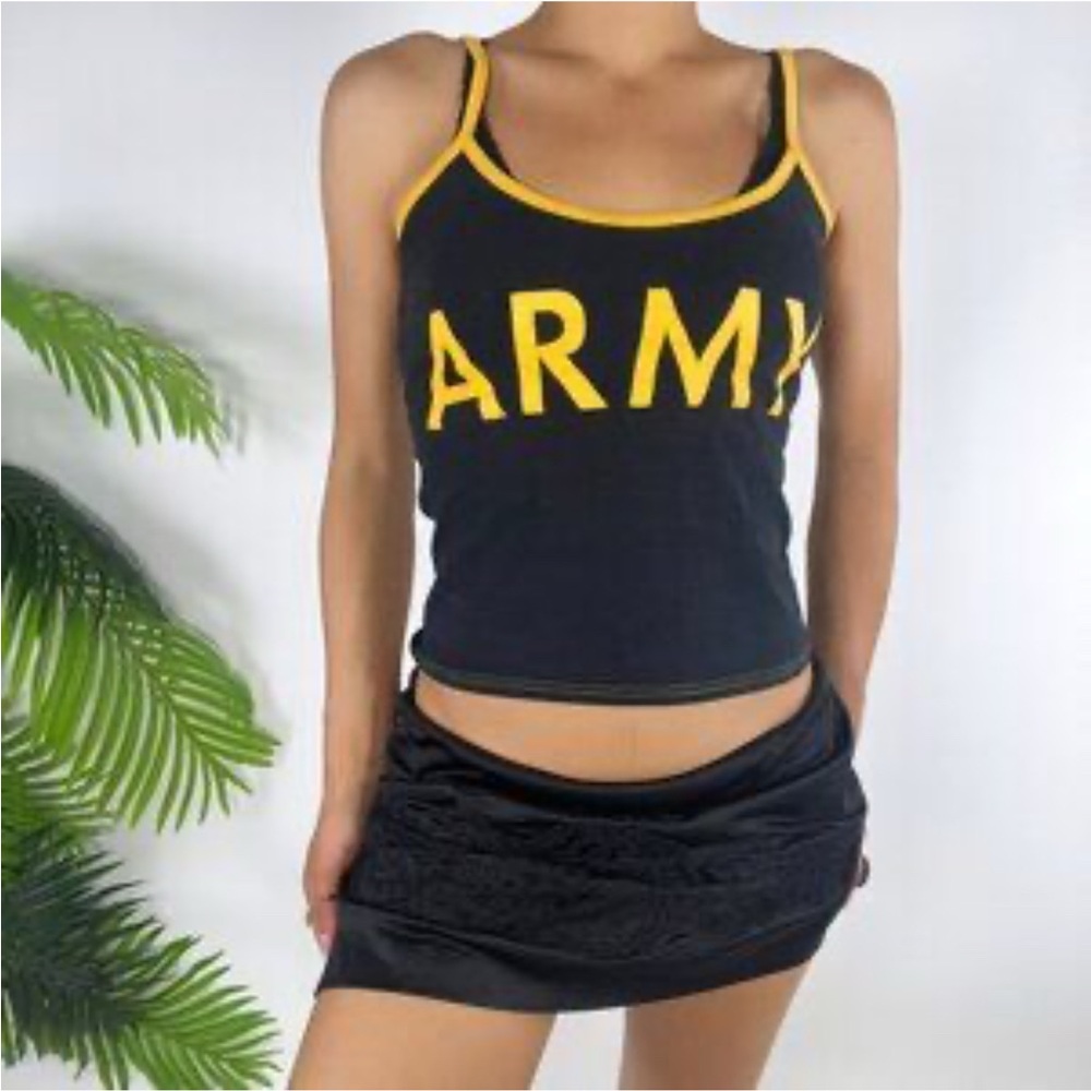 Rothco Women’s XL ARMY Tank, Black Tank with Yellow Lettering & Trim